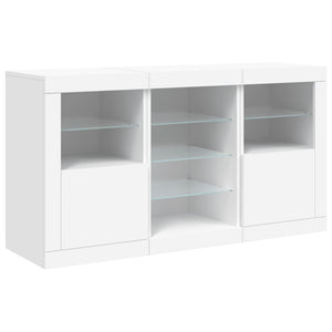 vidaXL Sideboard with LED Lights White 123x37x67 cm