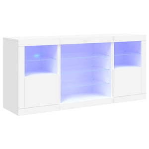 vidaXL Sideboard with LED Lights White 142.5x37x67 cm