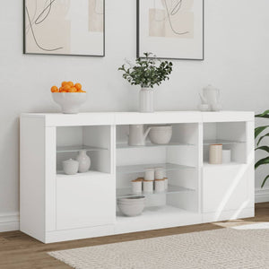 vidaXL Sideboard with LED Lights White 142.5x37x67 cm