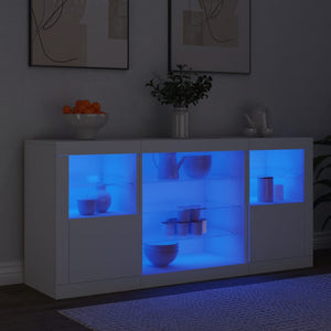 vidaXL Sideboard with LED Lights White 142.5x37x67 cm