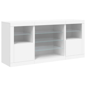 vidaXL Sideboard with LED Lights White 142.5x37x67 cm