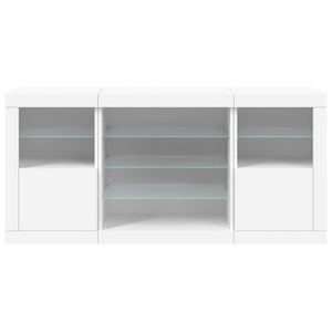 vidaXL Sideboard with LED Lights White 142.5x37x67 cm