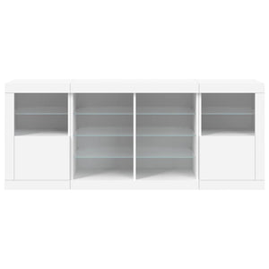 vidaXL Sideboard with LED Lights White 163x37x67 cm