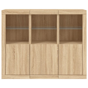 vidaXL Sideboards with LED Lights 3 pcs Sonoma Oak Engineered Wood