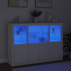 vidaXL Sideboards with LED Lights 3 pcs White Engineered Wood