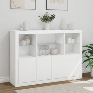 vidaXL Sideboards with LED Lights 3 pcs White Engineered Wood