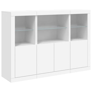 vidaXL Sideboards with LED Lights 3 pcs White Engineered Wood