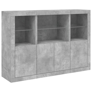 vidaXL Sideboards with LED Lights 3 pcs Concrete Grey Engineered Wood