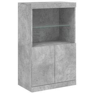 vidaXL Sideboards with LED Lights 3 pcs Concrete Grey Engineered Wood