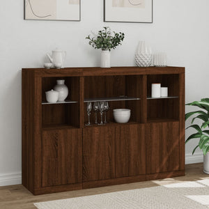 vidaXL Sideboards with LED Lights 3 pcs Brown Oak Engineered Wood