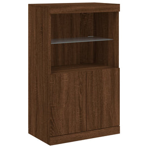 vidaXL Sideboards with LED Lights 3 pcs Brown Oak Engineered Wood