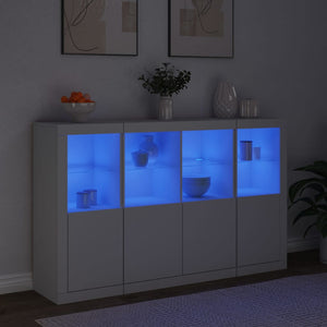 vidaXL Sideboards with LED Lights 3 pcs White Engineered Wood