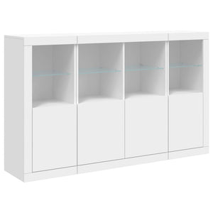 vidaXL Sideboards with LED Lights 3 pcs White Engineered Wood