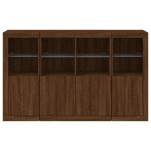 vidaXL Sideboards with LED Lights 3 pcs Brown Oak Engineered Wood