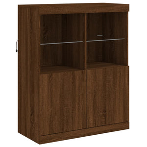 vidaXL Sideboards with LED Lights 3 pcs Brown Oak Engineered Wood