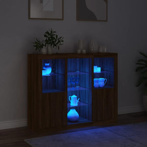 vidaXL Sideboards with LED Lights 3 pcs Brown Oak Engineered Wood