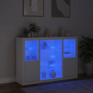 vidaXL Sideboards with LED Lights 3 pcs White Engineered Wood