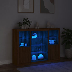 vidaXL Sideboards with LED Lights 3 pcs Brown Oak Engineered Wood