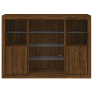 vidaXL Sideboards with LED Lights 3 pcs Brown Oak Engineered Wood