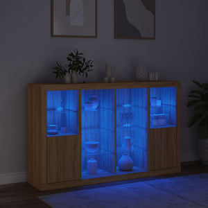 vidaXL Sideboards with LED Lights 3 pcs Sonoma Oak Engineered Wood