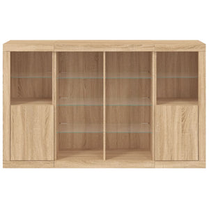 vidaXL Sideboards with LED Lights 3 pcs Sonoma Oak Engineered Wood