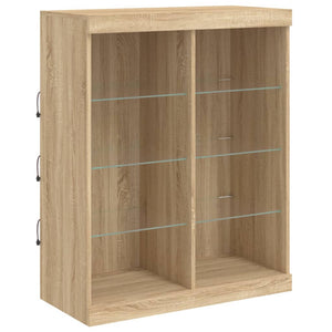 vidaXL Sideboards with LED Lights 3 pcs Sonoma Oak Engineered Wood