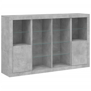 vidaXL Sideboards with LED Lights 3 pcs Concrete Grey Engineered Wood