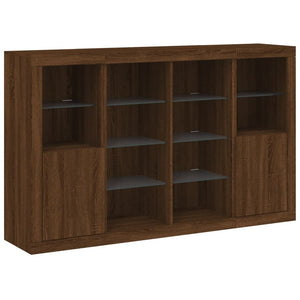 vidaXL Sideboards with LED Lights 3 pcs Brown Oak Engineered Wood