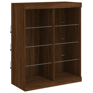 vidaXL Sideboards with LED Lights 3 pcs Brown Oak Engineered Wood