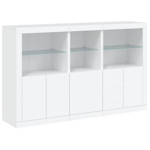 vidaXL Sideboard with LED Lights White 162x37x100 cm