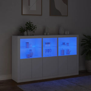 vidaXL Sideboard with LED Lights White 162x37x100 cm