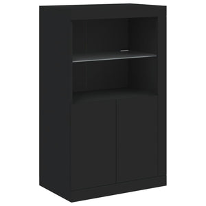 vidaXL Sideboard with LED Lights Black 162x37x100 cm