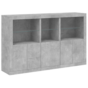 vidaXL Sideboard with LED Lights Concrete Grey 162x37x100 cm