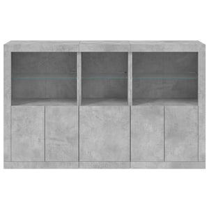 vidaXL Sideboard with LED Lights Concrete Grey 162x37x100 cm