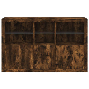 vidaXL Sideboard with LED Lights Smoked Oak 162x37x100 cm