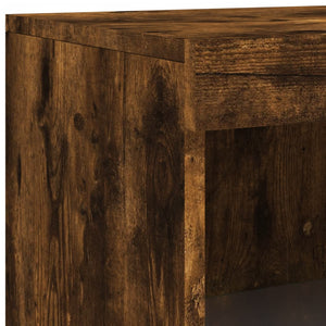 vidaXL Sideboard with LED Lights Smoked Oak 162x37x100 cm