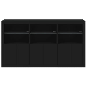 vidaXL Sideboard with LED Lights Black 181.5x37x100 cm