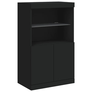 vidaXL Sideboard with LED Lights Black 181.5x37x100 cm