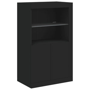 vidaXL Sideboard with LED Lights Black 181.5x37x100 cm