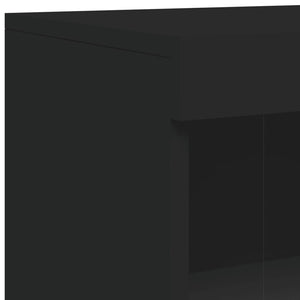 vidaXL Sideboard with LED Lights Black 181.5x37x100 cm