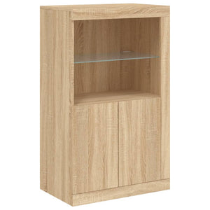 vidaXL Sideboard with LED Lights Sonoma Oak 181.5x37x100 cm