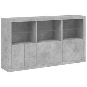 vidaXL Sideboard with LED Lights Concrete Grey 181.5x37x100 cm