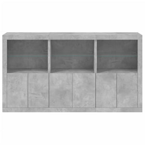 vidaXL Sideboard with LED Lights Concrete Grey 181.5x37x100 cm