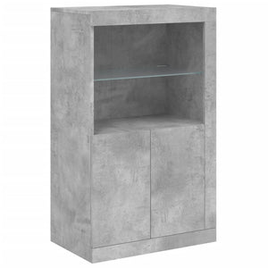 vidaXL Sideboard with LED Lights Concrete Grey 181.5x37x100 cm