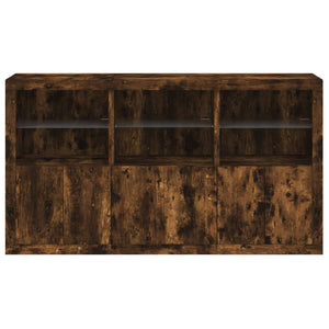 vidaXL Sideboard with LED Lights Smoked Oak 181.5x37x100 cm