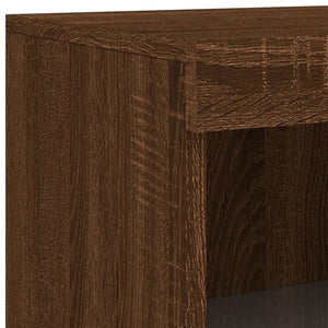 vidaXL Sideboard with LED Lights Brown Oak 181.5x37x100 cm