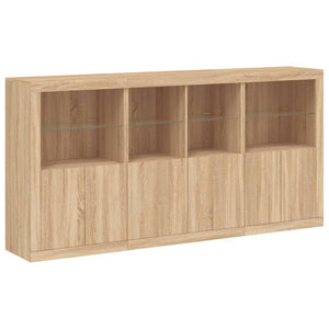 vidaXL Sideboard with LED Lights Sonoma Oak 202x37x100 cm