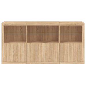 vidaXL Sideboard with LED Lights Sonoma Oak 202x37x100 cm