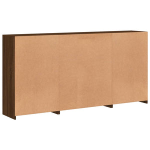 vidaXL Sideboard with LED Lights Brown Oak 202x37x100 cm