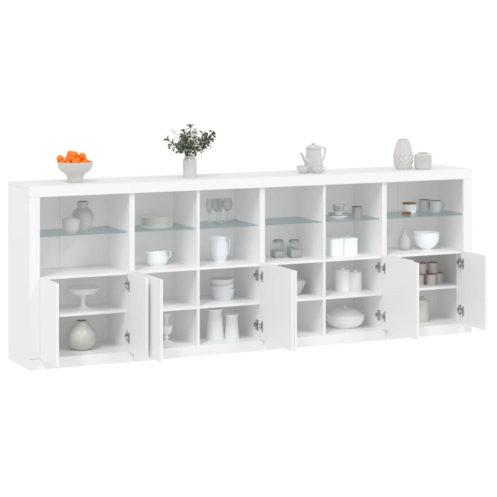 vidaXL Sideboard with LED Lights White 283x37x100 cm